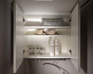 洗濯機置場上部吊戸棚